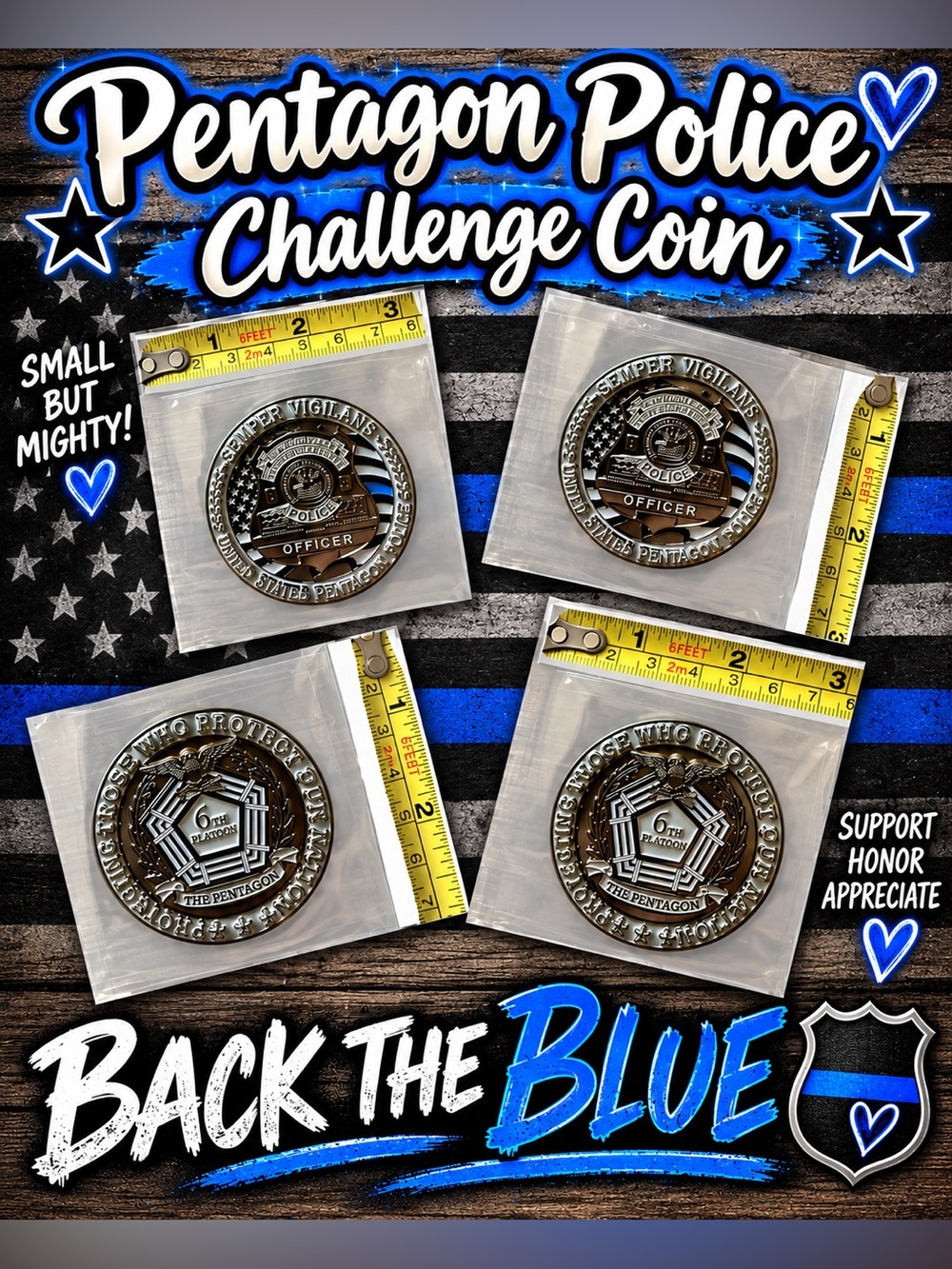 Pentagon Police Challenge Coin #BacktheBlue💙🖤💙🚔